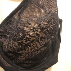 Black Lace w Flesh Tone Bra from UK 34F